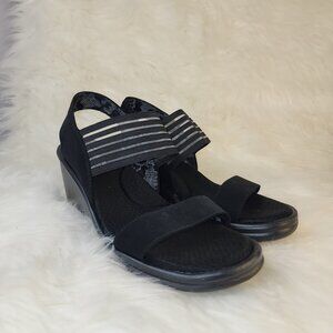 SKECHERS Cali Beverlee Smitten Kitten SN38527 Black Wedge Women’s Sz 10